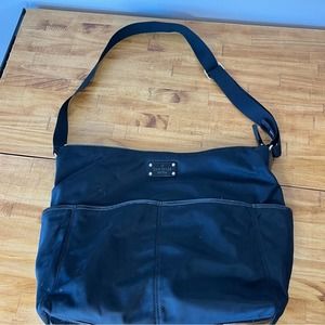 Kate Spade Black Nylon Patent Leather Large Diaper Bag Purse